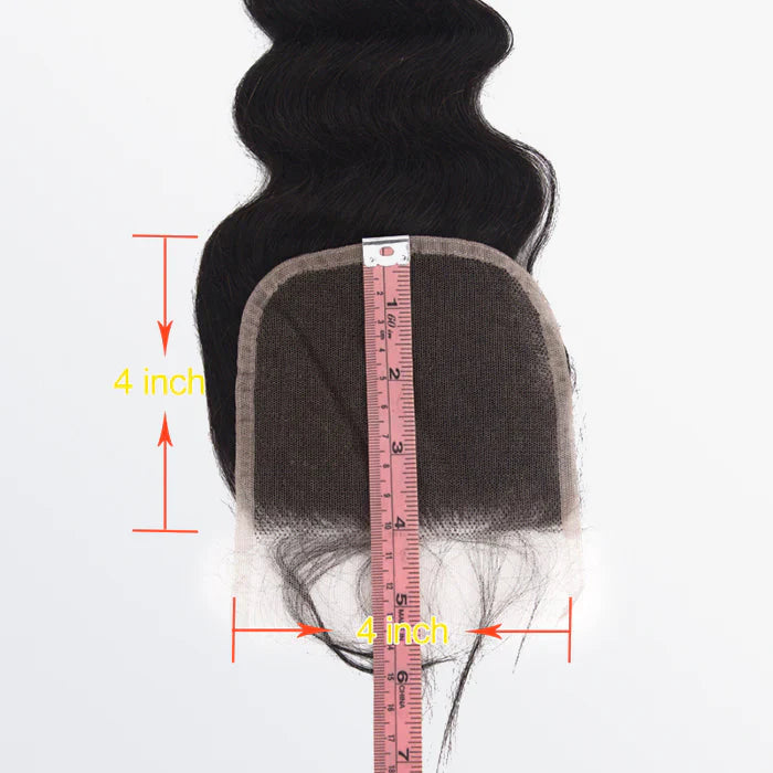 4" x 4" Ocean Wave Free Parted Lace Closure