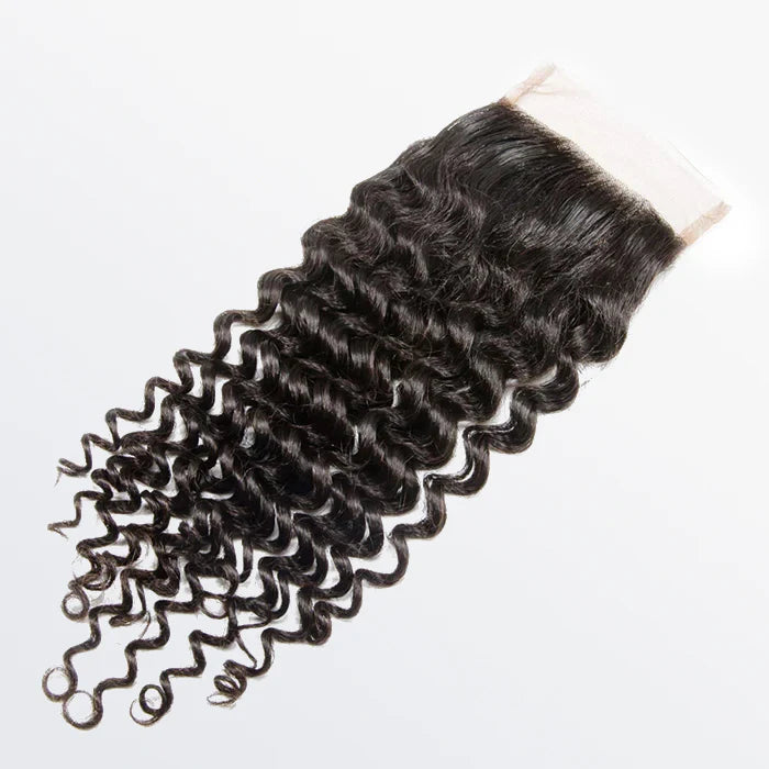 4" x 4" Deep Curly Free Parted Lace Closure