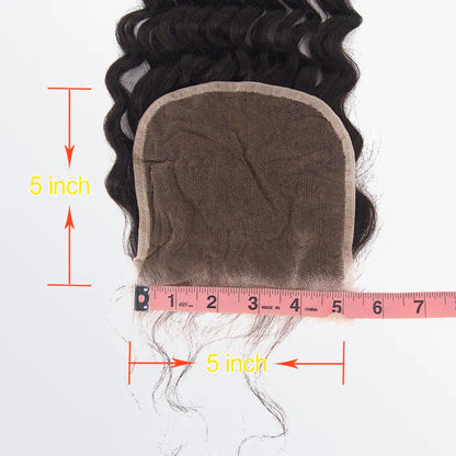 5" x 5" Deep Wave Free Parted Lace Closure