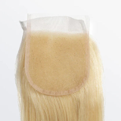 4" x 4" Blonde Straight Free Parted Lace Closures