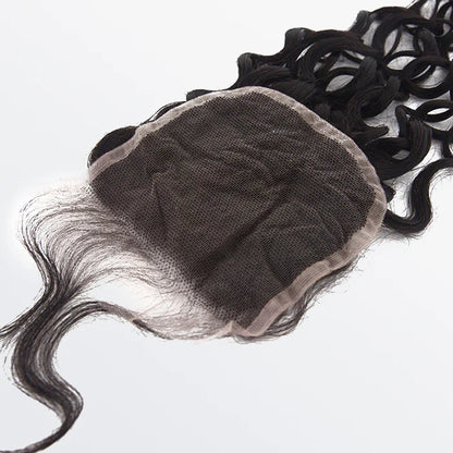 4" x 4" Water Wave Free Parted Lace Closure