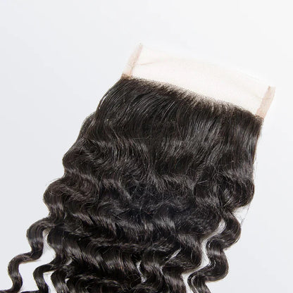 4" x 4" Deep Curly Free Parted Lace Closure