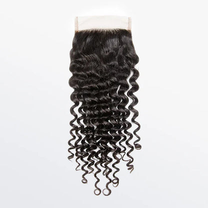 4" x 4" Deep Curly Free Parted Lace Closure