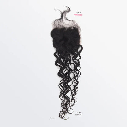 4" x 4" Water Wave Free Parted Lace Closure