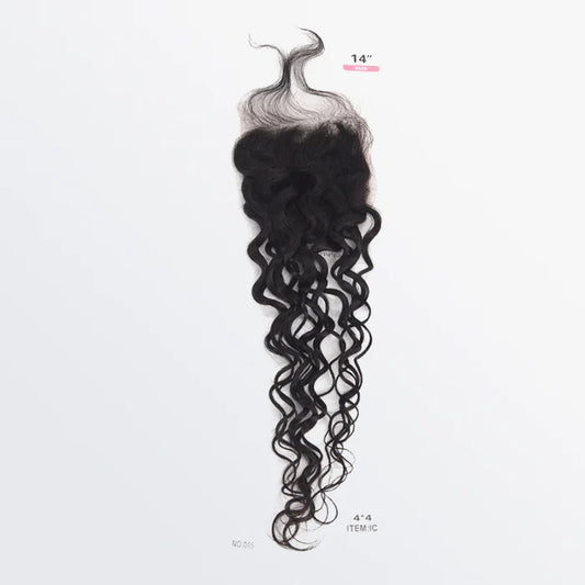 4" x 4" Water Wave Free Parted Lace Closure