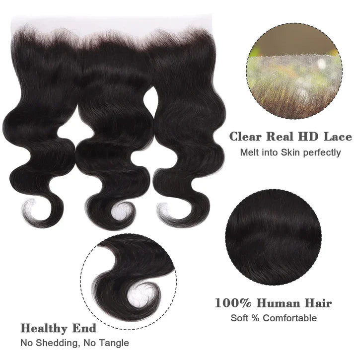13" x 4" HD Straight Free Parted Frontal