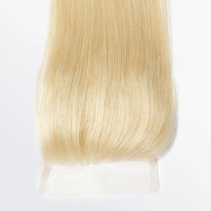 4" x 4" Blonde Straight Free Parted Lace Closures